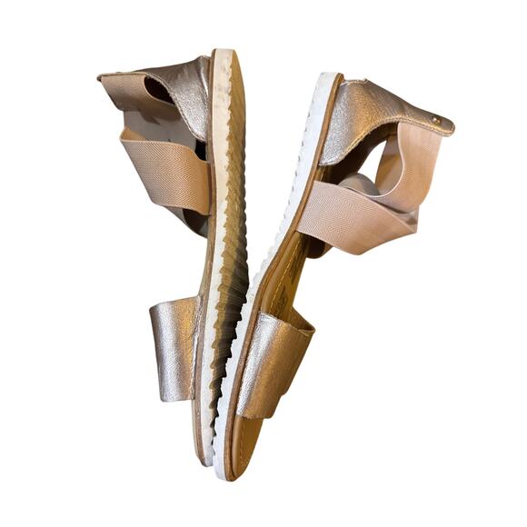 Sorel Ella II Cross Strap Gladiator Sandal Minimalist Basic Taupe Gold Size 8 - Picture 7 of 7